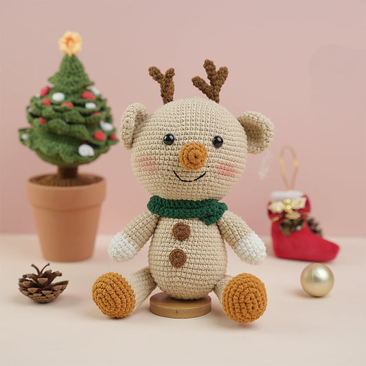 Beige Deer Plush Toy Crochet | Christmas Gift | Stuffed Animal