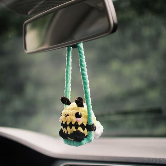 Bee On A Swing Car Hanging Crochet