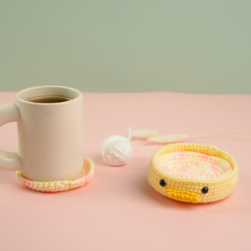 Duckling Crochet Coaster Set | Animal Coaster