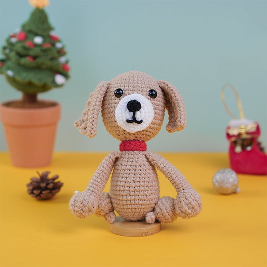 Labrador Wearing A Red Scarf Plush Toy Crochet