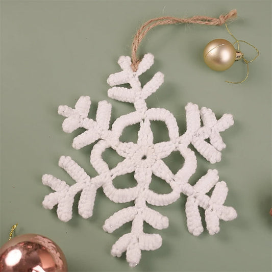 White Snowflake Ornament For Christmas Tree Crochet