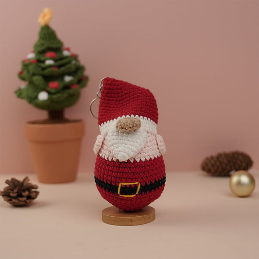 Santa Gnome Crochet With Red Hat Ornaments