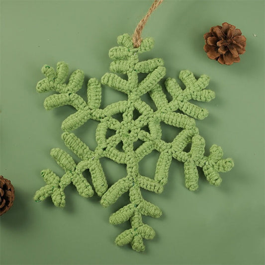 Green Snowflake Ornament For Christmas Tree Crochet