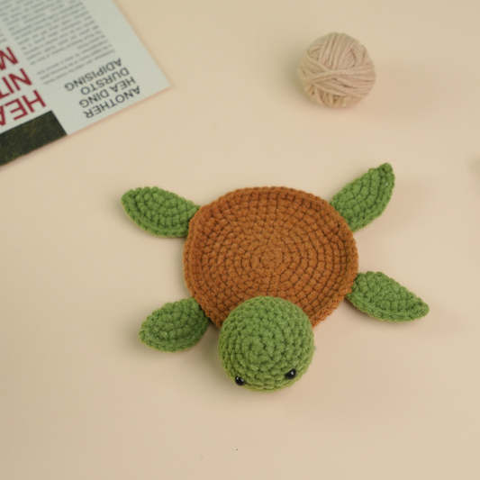 Crochet Turtle Coaster | Crochet Animal Coaster | Home Decor