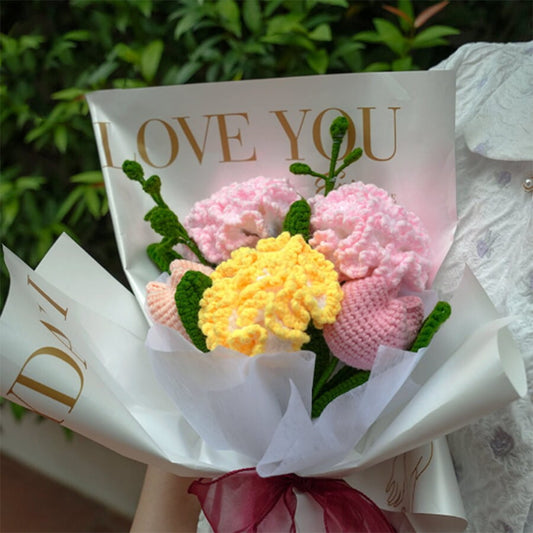 Crochet Flowers Bouquet | Crochet Carnation | Knitted Tulip Flowers