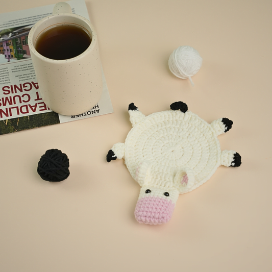 Pink Nose Cow Coaster | Crochet Cow Coaster