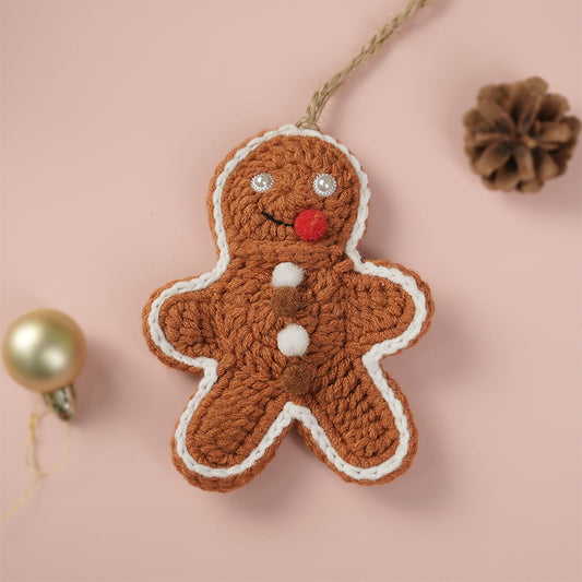 Pearl Eyes Gingerbread Man For Christmas Tree Crochet