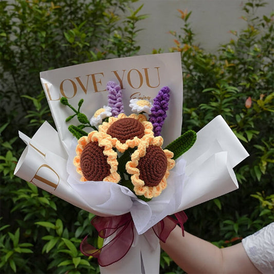 Crochet Flowers Bouquet | Sunflower | Lavender | Daisy | Eucalyptus