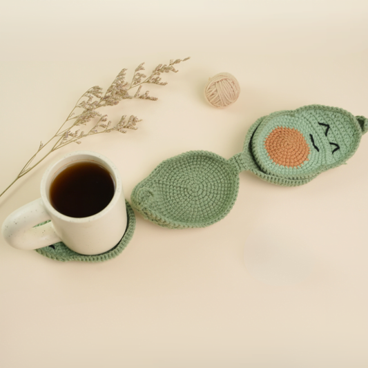 Avocado Coaster Crochet | Avocado Fruit Coaster Set | Home Decor - 1 Pieces