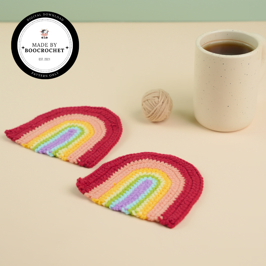 Rainbow Coaster Set Crochet Pattern