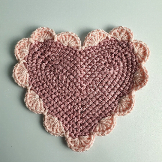 Crochet Pattern Heart Coasters