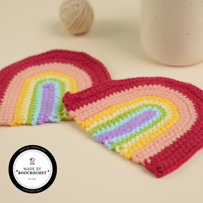 Rainbow Coaster Set Crochet Pattern
