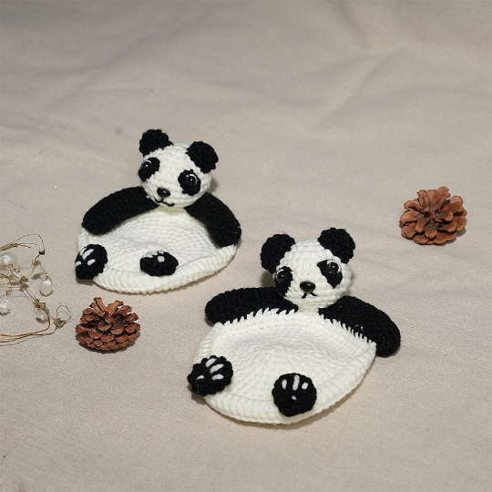 Panda Hugs Coaster Crochet Pattern