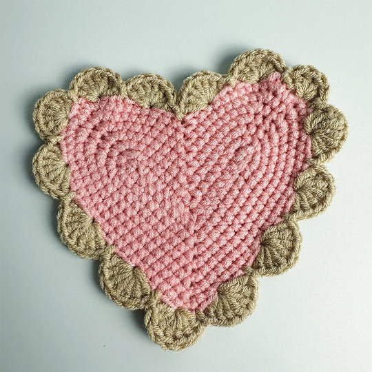 Crochet Pattern Heart Coasters