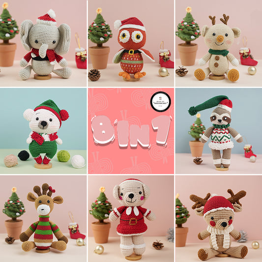 Bundle 8 in 1 - Plush Toy Crochet For Chiristmas