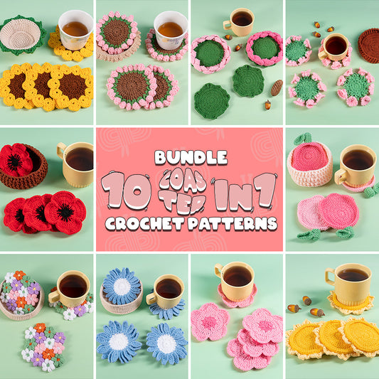 Bundle 10 in 1 - Flower Coaster Set