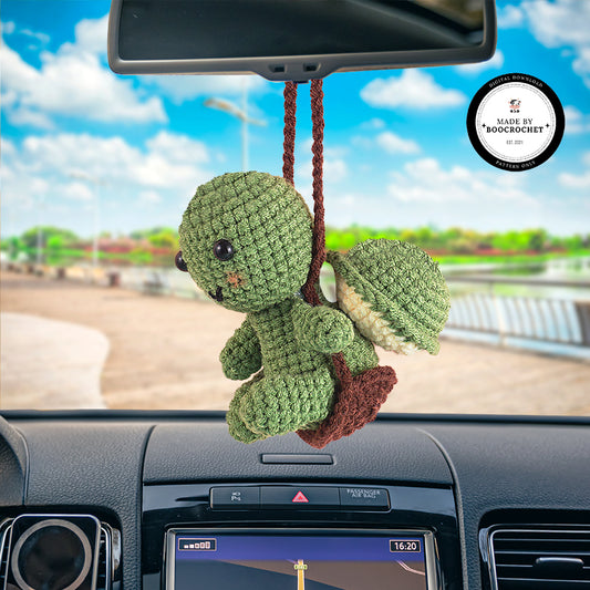 Swinging Green Turtle Car Hanging Crochet Pattern