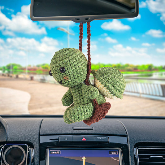 Handmade Swinging Turtle Car Hanging Crochet