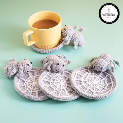 Grey Spider Coasters Set Crochet Pattern