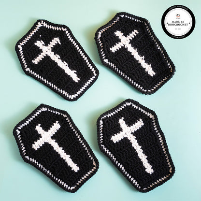 Coffin Coasters Set Crochet Pattern