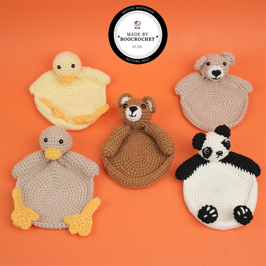 Teddy Bear & Duck & Panda Hugs Coaster Set Crochet Pattern