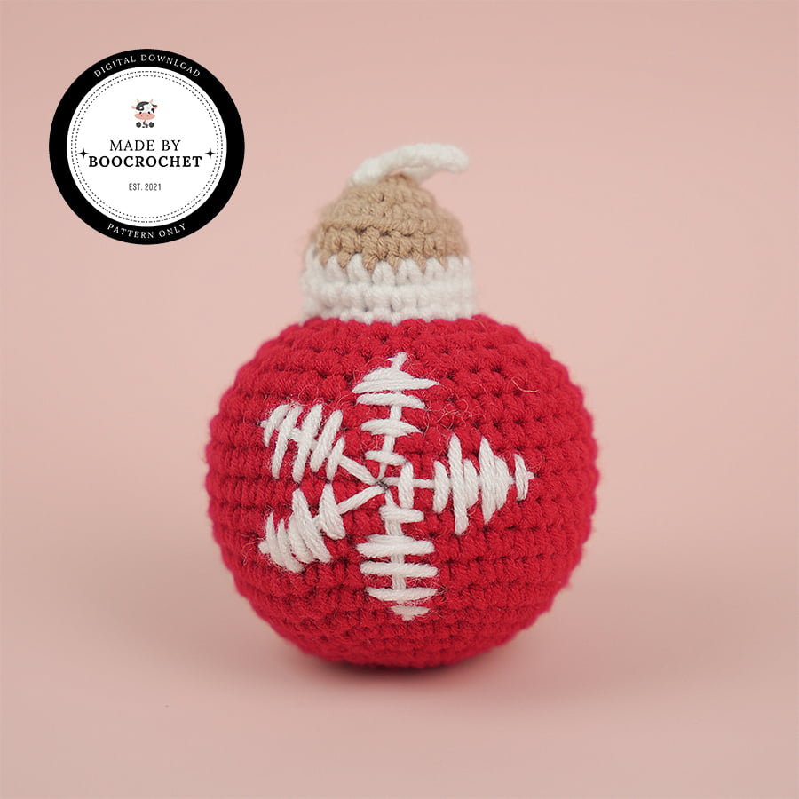 Pattern Red Christmas Ornament Crochet With Snowflake For Christmas Tree