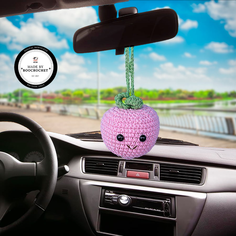 Peach Crochet Car Hanging Pattern