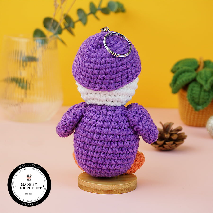 Crochet Purple Penguin Keychain Pattern