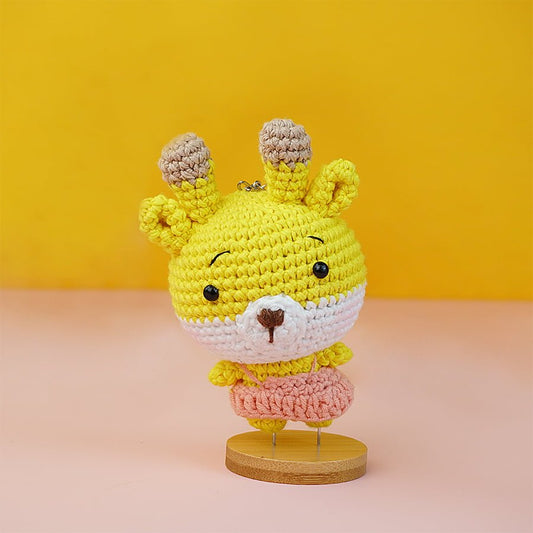 Yellow Deer Keychain Crochet