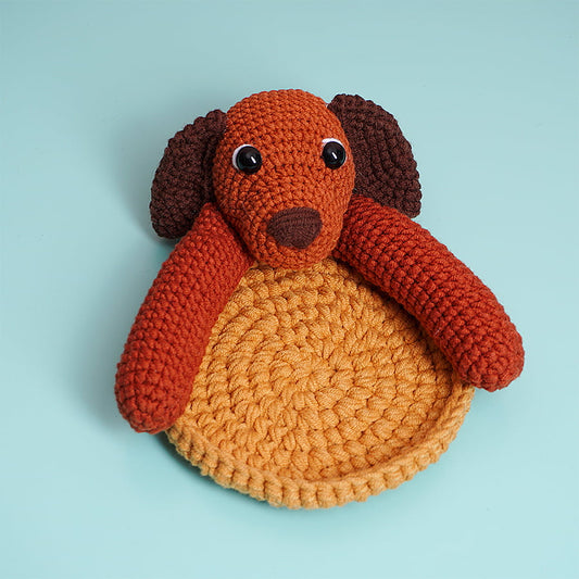Crochet Dachshund Dog Coaster