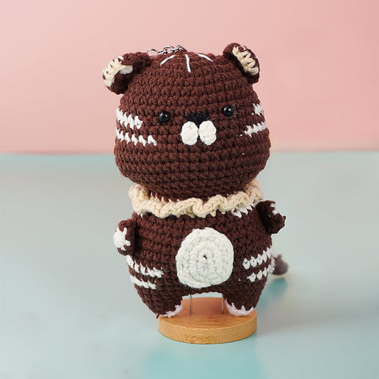 Brown Tiger Keychain Crochet