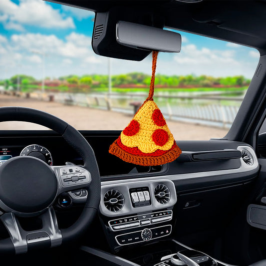 Crochet Pizza Slice Car Hanging