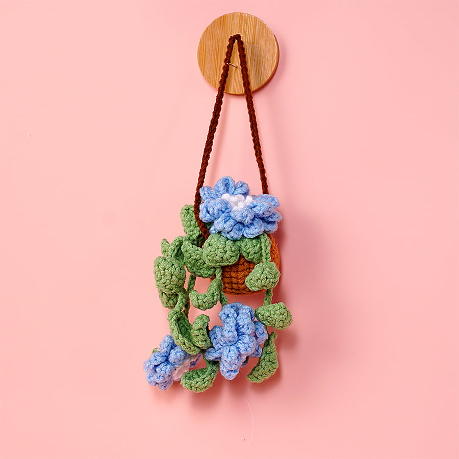 Crochet Gerbera Basket Car Hanging Pattern