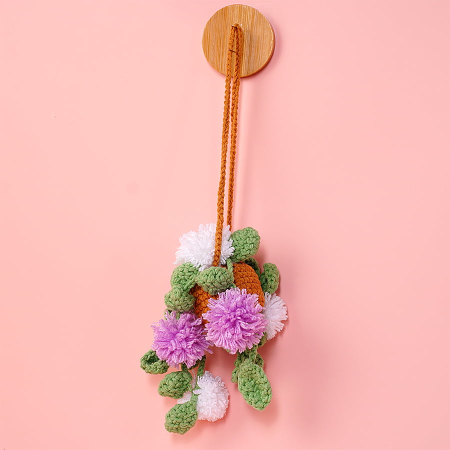 Crochet Dandelion Flower Basket Car Hanging Pattern