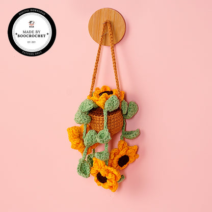 Black Eyed Susan Basket Car Hanging Crochet Pattern