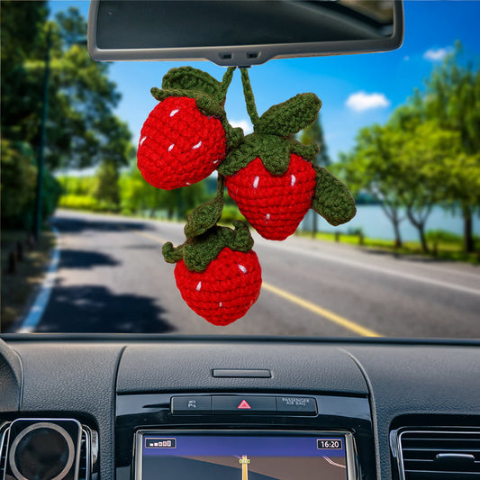 Strawberry Fruit Car Hanging Crochet
