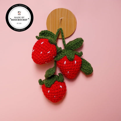 Strawberry Fruit Car Hanging Crochet Pattern