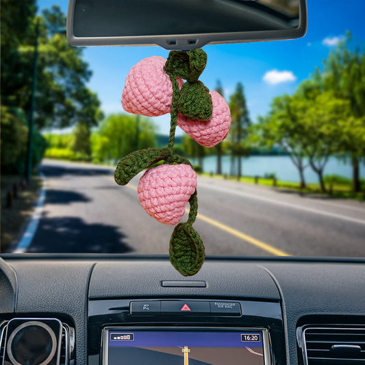 Peach Fruit Car Hanging Crochet
