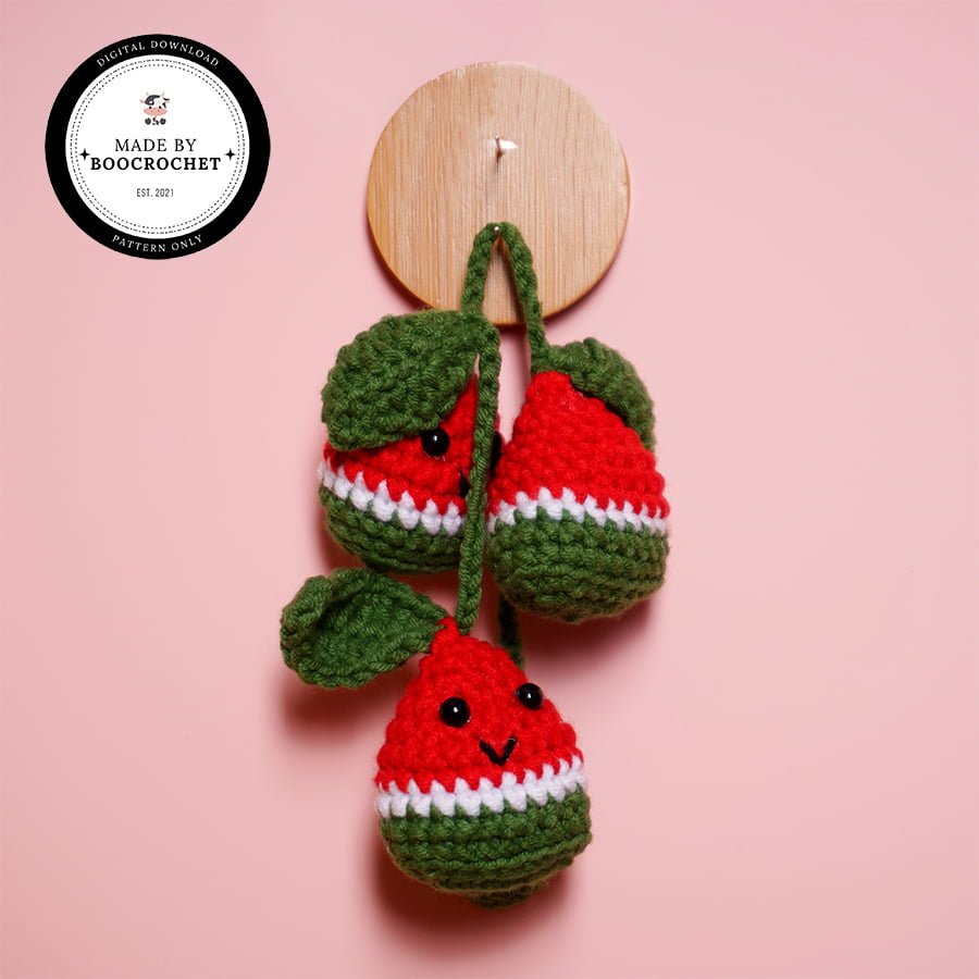 Watermelon Slice Car Hanging Crochet Pattern