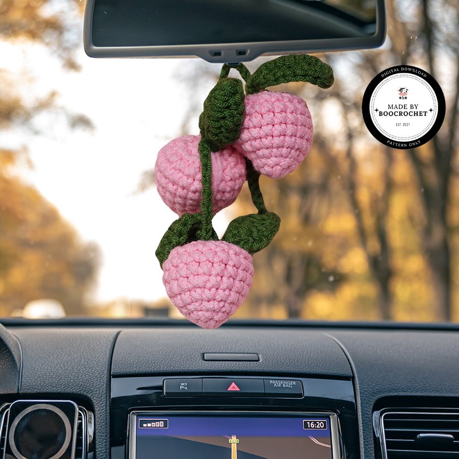 Peach Fruit Car Hanging Crochet Pattern