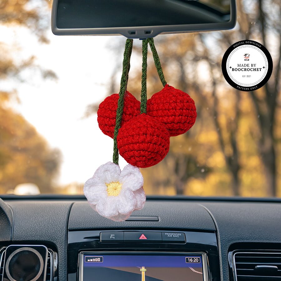 Cherry Daisy Car Hanging Crochet Pattern