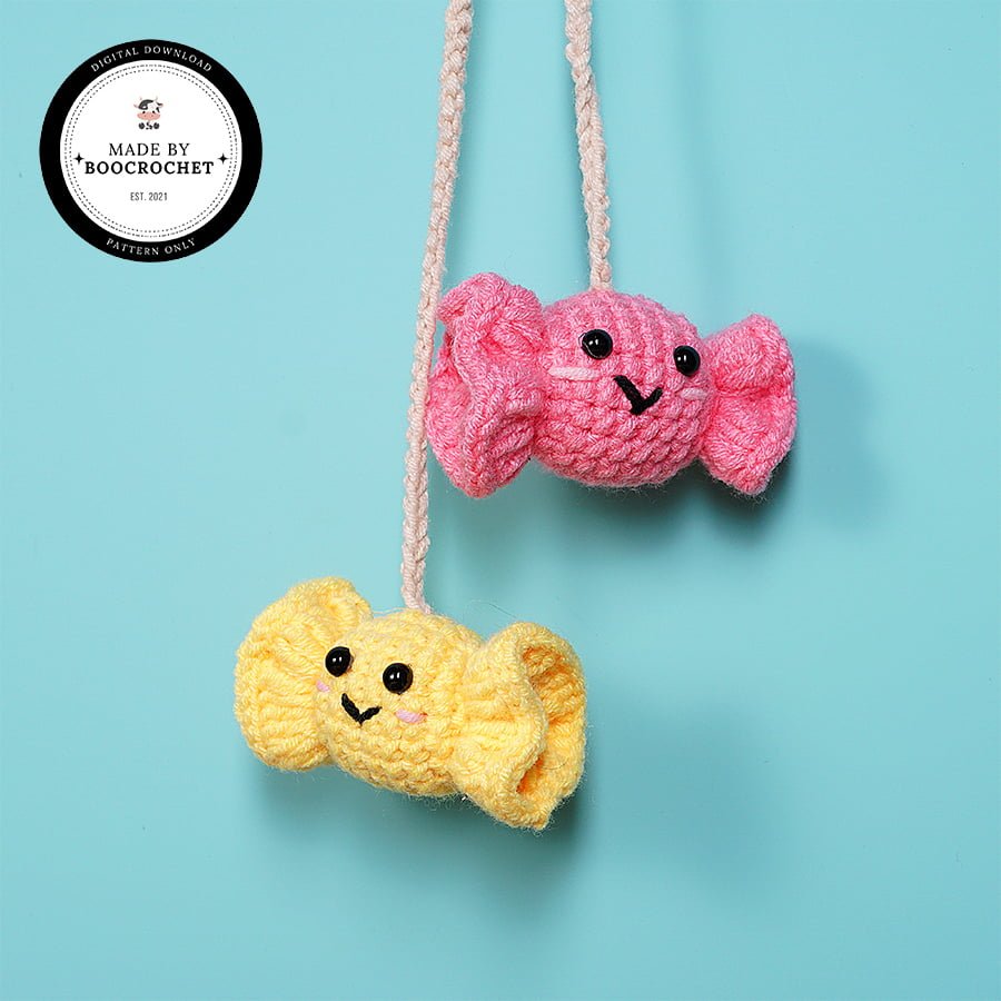 Pink And Yellow Candy Car Hanging Crochet Pattern