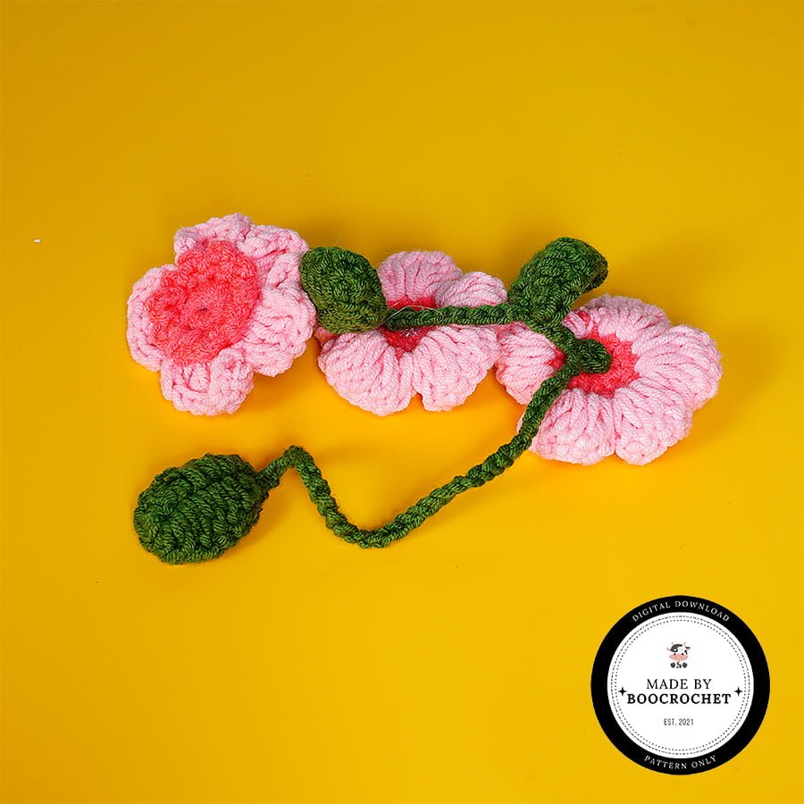Cute Cherry Blossom Car Hanging Crochet Pattern