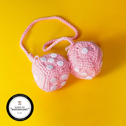 Pink Dice Car Hanging Crochet Pattern