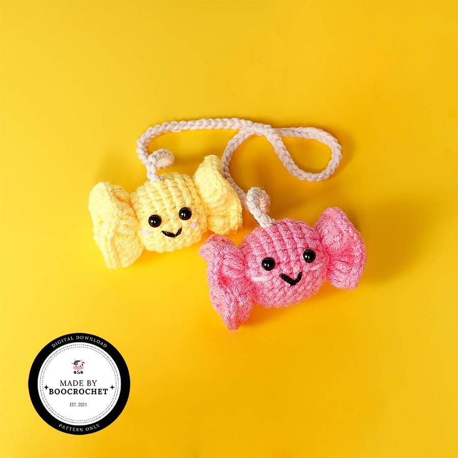 Pink And Yellow Candy Car Hanging Crochet Pattern