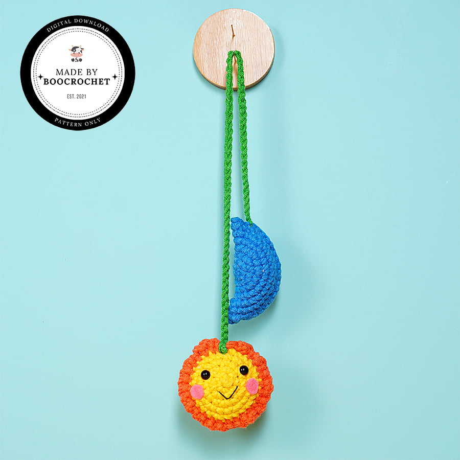 Moon And Sun Shaped Car Hanging Crochet Pattern