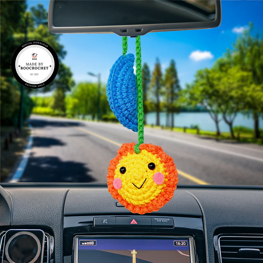 Moon And Sun Shaped Car Hanging Crochet Pattern