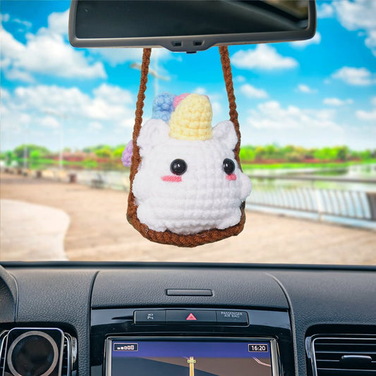 Swinging Unicorn Car Hanging Crochet