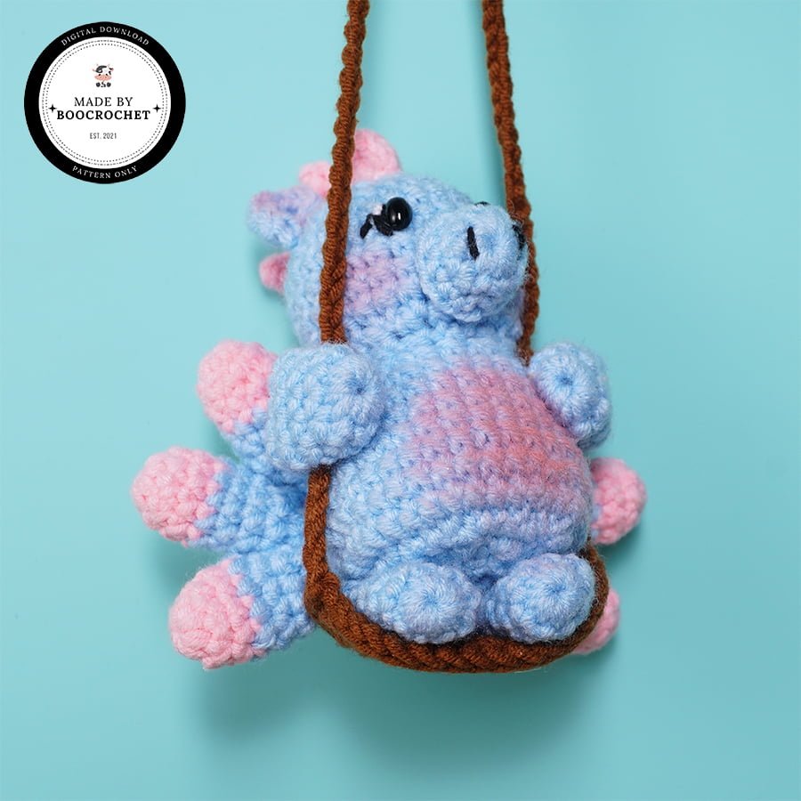 Swinging Blue Dragon Car Hanging Crochet Pattern