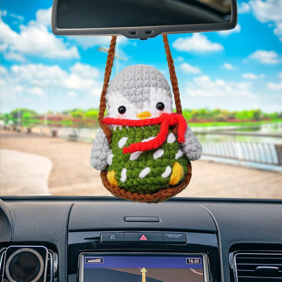Swinging Penguin Car Hanging Crochet Pattern